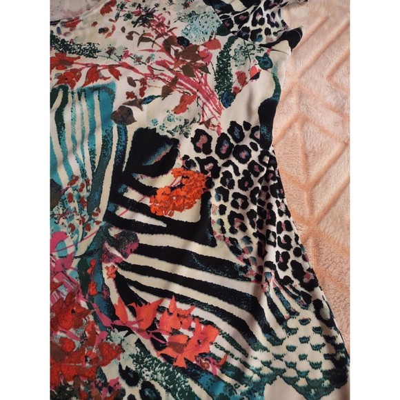 NY Collection Top Size XL Multicolor Short Sleeve - Picture 8 of 8